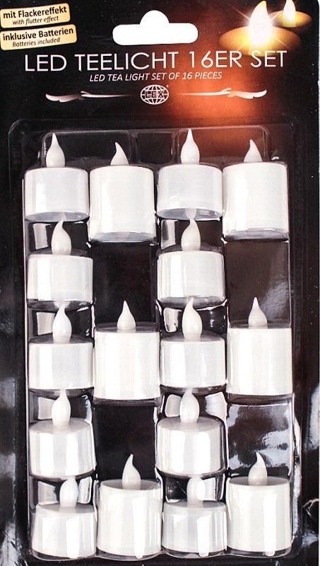 LED čajová svíčka 16 ks