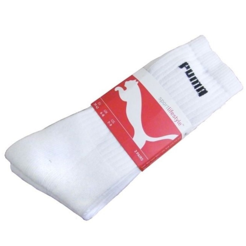 Sportovní ponožky PUMA 3 páry bílé černé logo 39-42