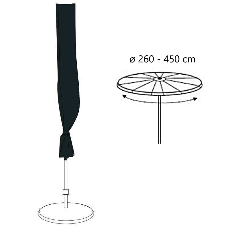 Kryt na slunečník 260-450 cm se středovou tyčí antracit deluxe 420D