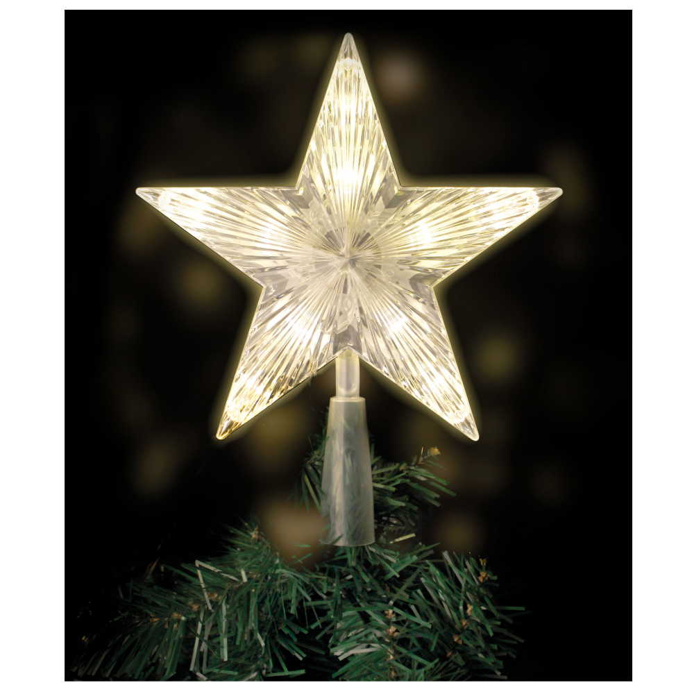 Vánoční špička hvězda 18 x 22 cm 10 LED  teplá bílá do zásuvky