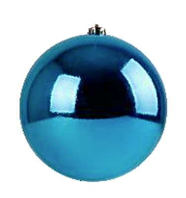 Jumbo velká vánoční ozdoba 15 cm tyrkysově modrá
