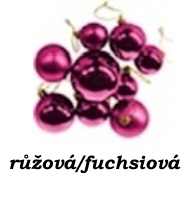 Vánoční ozdoby sada 30 ks mix velikostí 4,5,6 a 7 cm fuchsia růžové